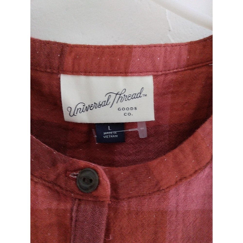 Universal Thread Top Size Large Plaid Front Button Up Prarie Western Cottagecore - Picture 4 of 7